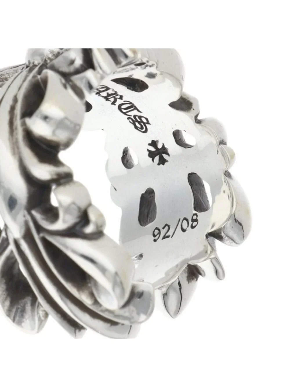 Chrome Hearts Dbl Flrl Crs Double Floral Cross Silver Ring
